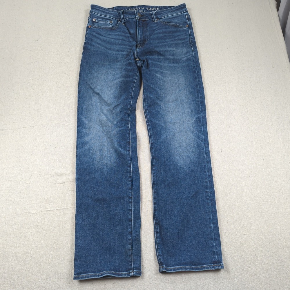 American Eagle Jeans Mens 31x32 Blue Original Boot Cut Western Cowboy Faded